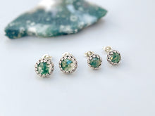 Load image into Gallery viewer, Handmade Moss Agate Stud Earrings Sterling Silver