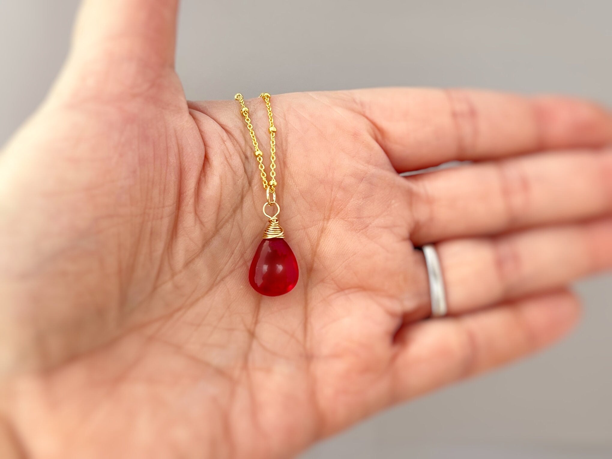 Pink Tourmaline Necklace Handmade Pink Quartz pendant 14k gold fill, Sterling Silver, Rose Gold Blue handmade gemstone Jewelry for women