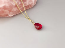 Load image into Gallery viewer, Pink Tourmaline Necklace Handmade Pink Quartz pendant 14k gold fill, Sterling Silver, Rose Gold Blue handmade gemstone Jewelry for women