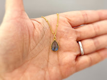 Load image into Gallery viewer, Labradorite Necklace Handmade Sterling Silver, 14k Gold blue gemstone pendant Sterling Silver birthstone jewelry layering necklace for women