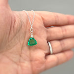 Emerald Green Necklace Handmade pendant 14k gold fill, Rose Gold, Sterling Silver green gemstone quartz Jewelry layering necklace for women