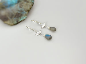 Crystal Labradorite earrings silver, gold, rose gold