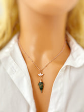 Load image into Gallery viewer, Moss Agate Necklace Rose Gold, Sterling Silver, Gold