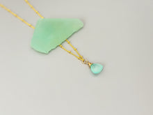 Load image into Gallery viewer, Aqua Green Chalcedony Necklace Gold, silver, rose gold
