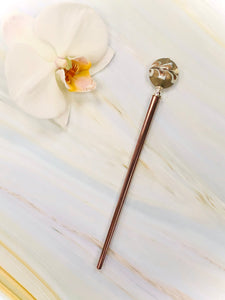 Rose Gold Venetian Art glass hair stick, hand made hair stick, shawl pin, sweater pin,