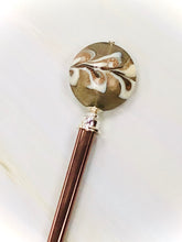Load image into Gallery viewer, Rose Gold Venetian Art glass hair stick, hand made hair stick, shawl pin, sweater pin,